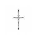 Rhodium Plated 925 Sterling Silver Classic Jesus Crucifix Cross Pendant - TGP00011