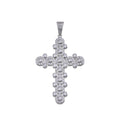 Rhodium Plated 925 Sterling Silver CZ Cross Hip Hop Pendant - SLP00159 | Silver Palace Inc.