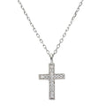 Silver 925 Rhodium Plated CZ Cross Necklace - STP01539 | Silver Palace Inc.
