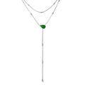 Rhodium Plated 925 Sterling Silver CZ Drop Necklace  - GMN00104 | Silver Palace Inc.