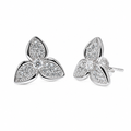 Rhodium Plated 925 Sterling Silver Lab Grown Diamond Marquise Cluster Earrings - LGME00019