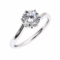 Rhodium Plated 925 Sterling Silver Round Lab Grown Diamond Twist Engagement Ring - LGMR00013
