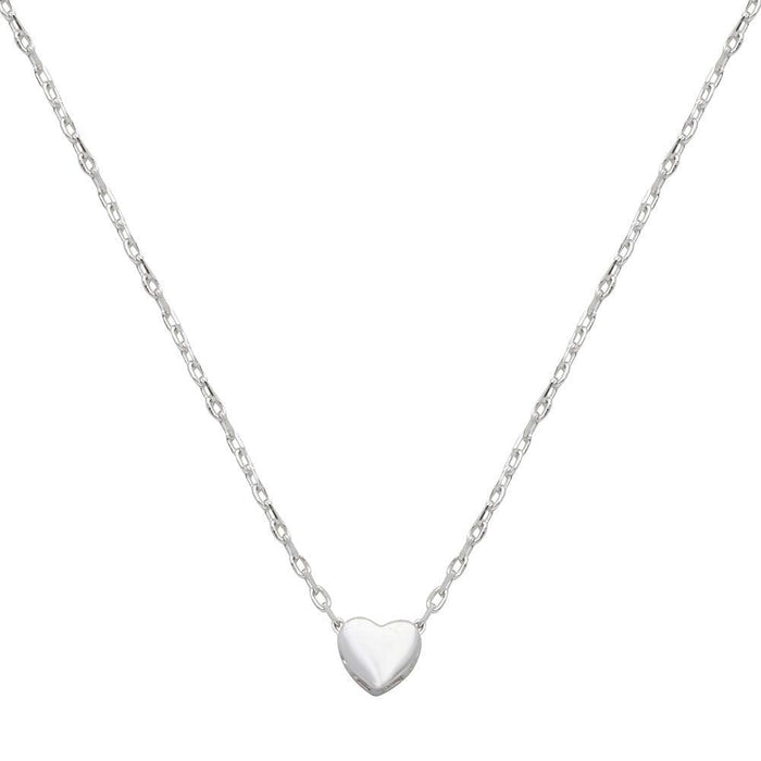 Silver 925 Rhodium Plated Small Heart Necklace - STP01543 | Silver Palace Inc.