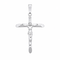 Rhodium Plated 925 Sterling Silver Soldered Bail Cross Pendant - SOP00177RH