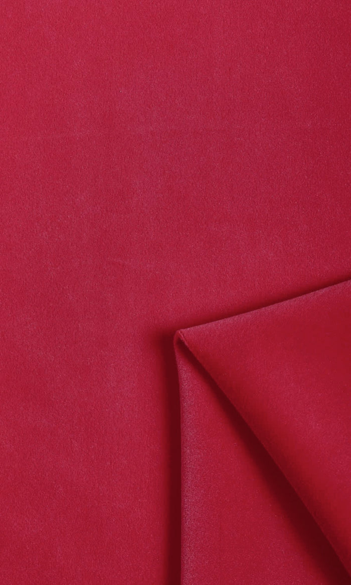 Velvet Curtains for Living, Bedroom, Kitchen, Bathroom (Raspberry Red/ Pink)