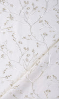 Floral Vine Patterned Drapes (Pure White/ Gray)
