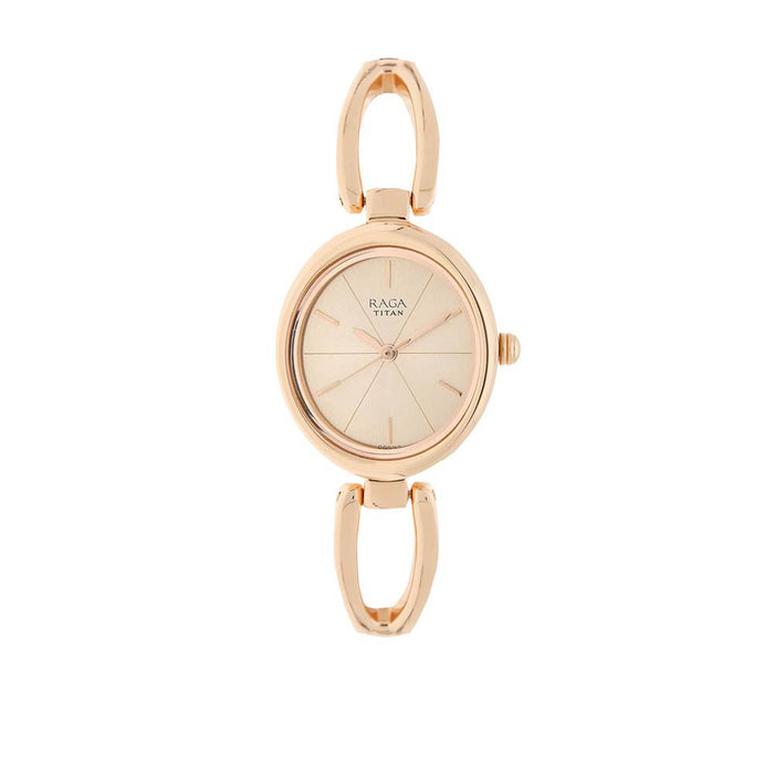 Rose Gold Dial Stainless Steel Strap Watch 2579WM01, Rose Gold