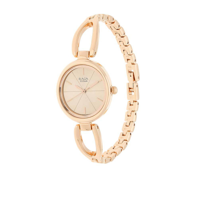 Rose Gold Dial Stainless Steel Strap Watch 2579WM01, Rose Gold