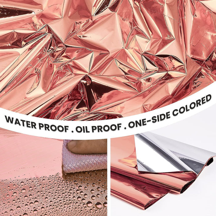 Rose Gold Metallic Disposable Table Cover 54"x108" - Party Wedding Tablecloth