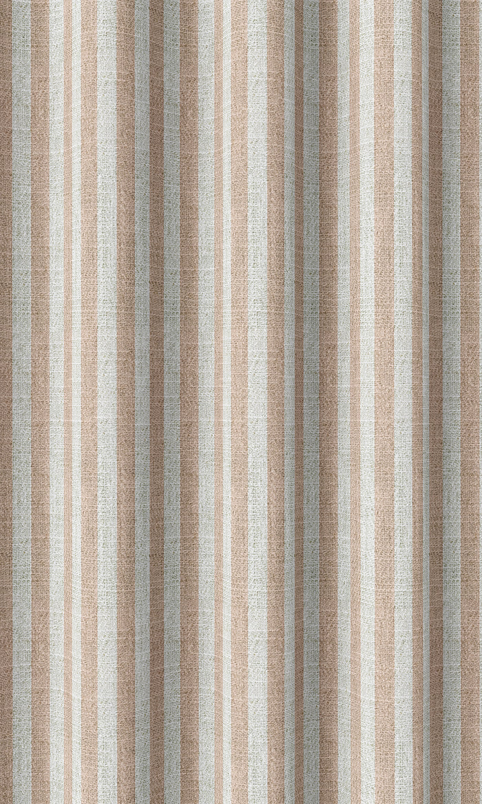 Modern Striped Print Curtains (Pink/ White)
