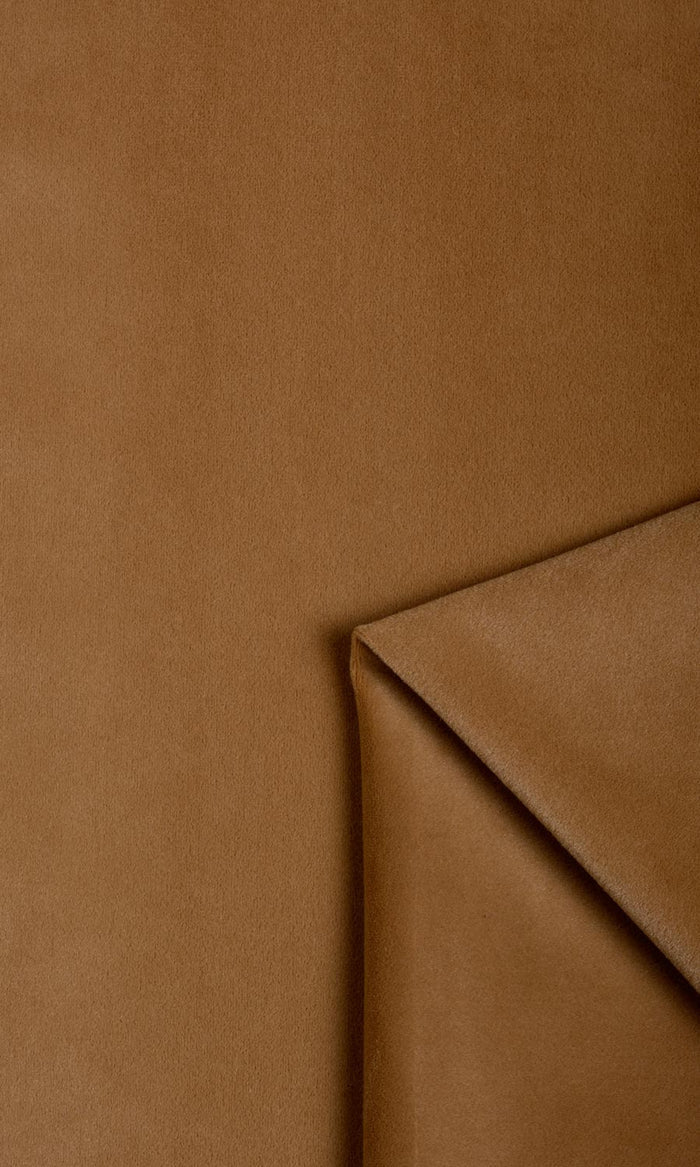 Velvet Window Treatments Fabric By the Metre (Burnt Orange/ Brown)
