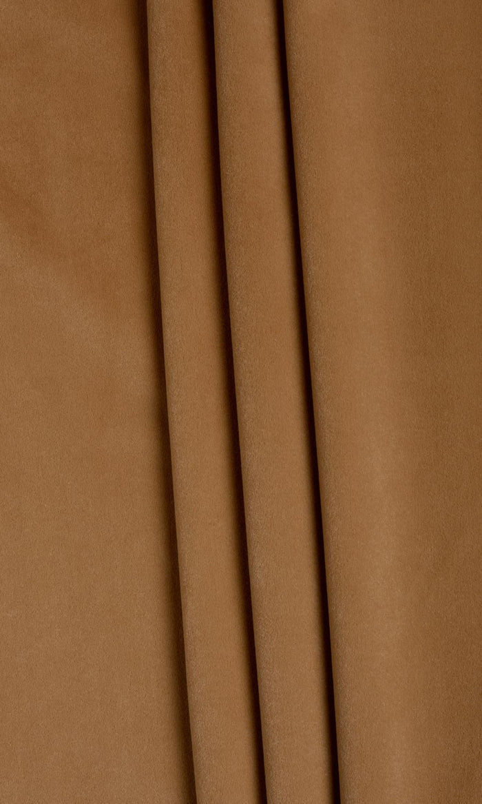 Velvet Fabric Material By the Metre (Burnt Orange/ Brown)