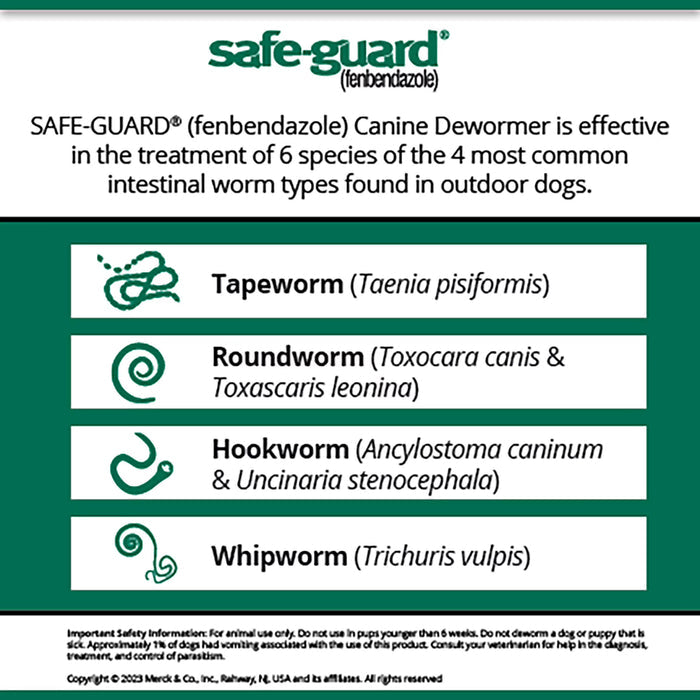 Safe-Guard Panacur (fenbendazole) K9 Dogs 20 lbs. 2gm 3-Pack