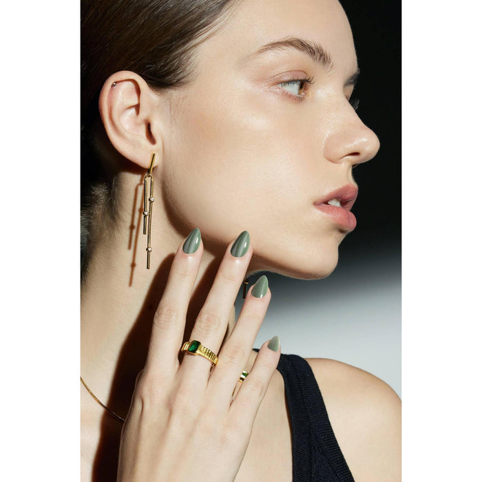 Sage Quartz Press-On Nails | Soft Green Cat-Eye Nails with Glossy Finish | Reusable