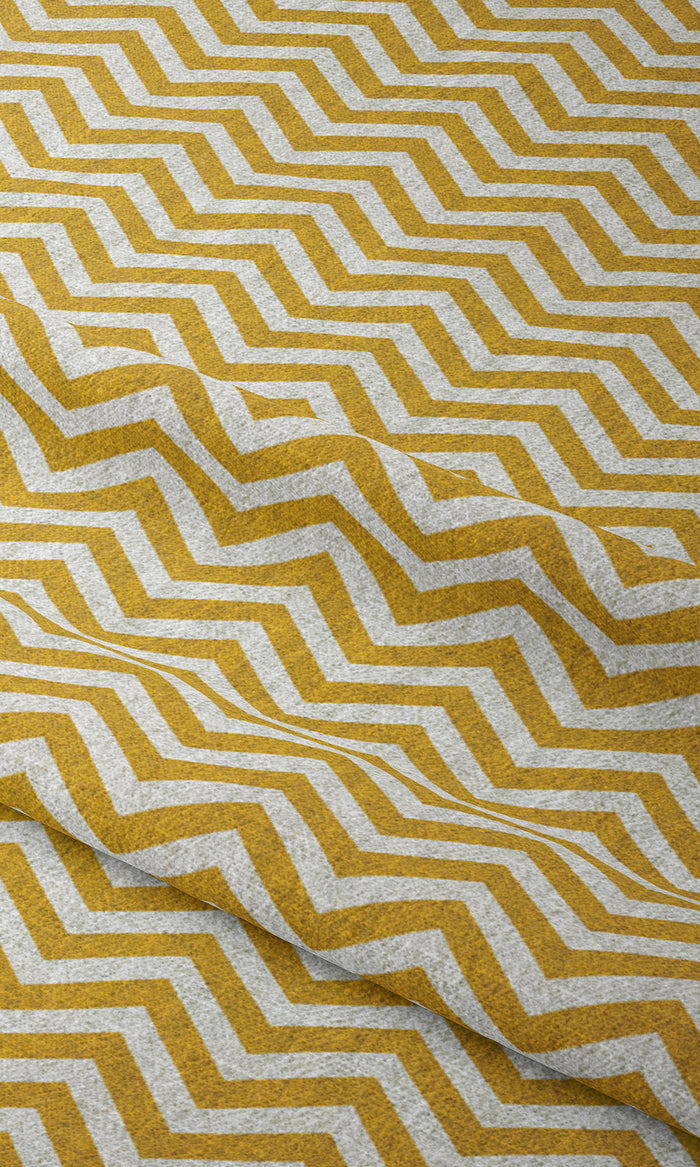 Chevron Print Drapery for Living, Bedroom, Kitchen, Bathroom (Deep Yellow/ White)