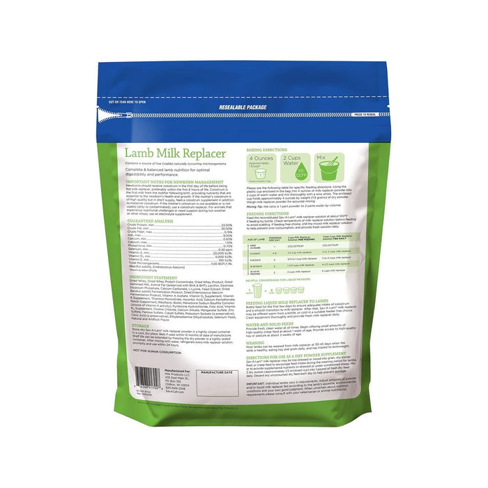 Sav-A-Lam Lamb Milk Replacer 8 lbs High Energy All-Milk Protein Formula