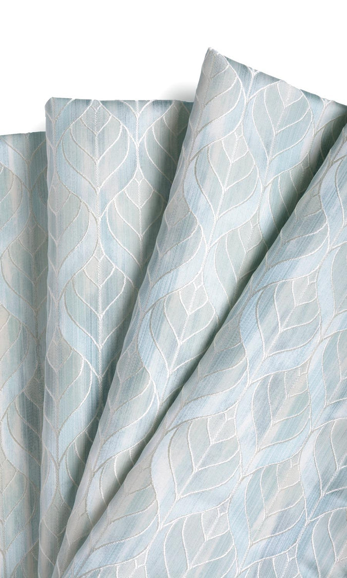 Petal Patterned Drapery for Living, Bedroom, Kitchen, Bathroom (Pale Aqua Blue)
