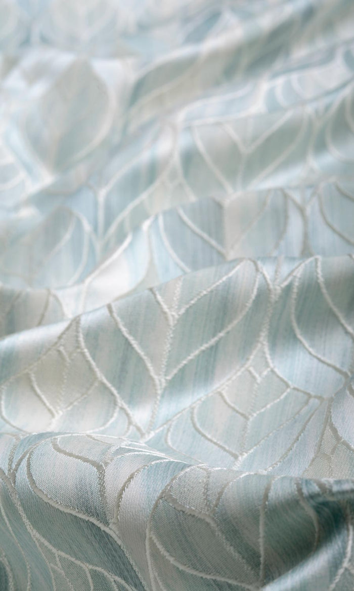Petal Patterned Drapery (Pale Aqua Blue) Extra Long Short Wide