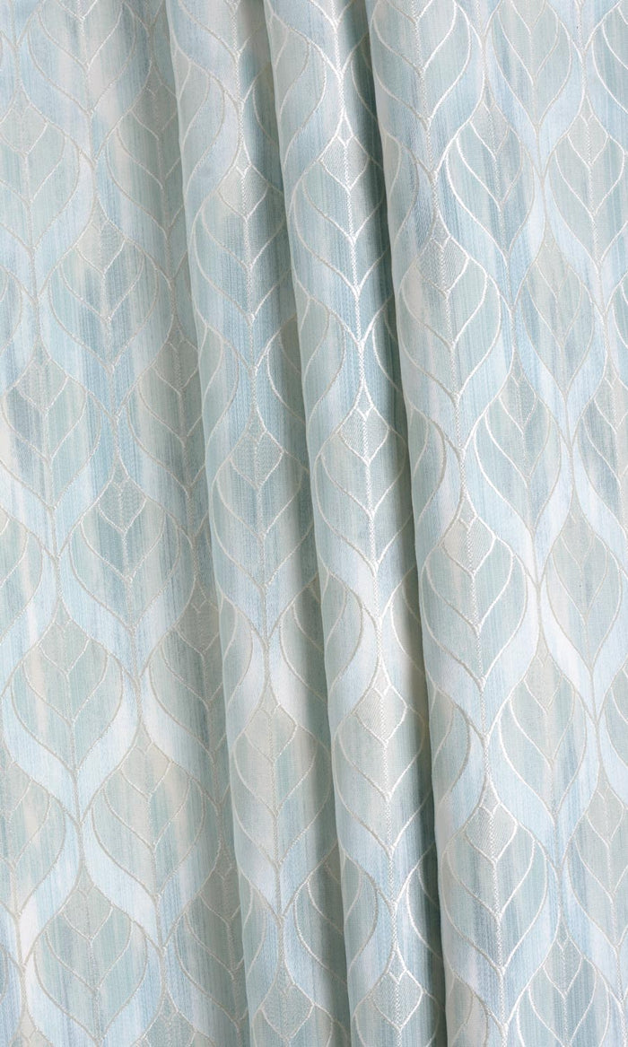 Petal Patterned Any Size Style Curtains (Pale Aqua Blue)