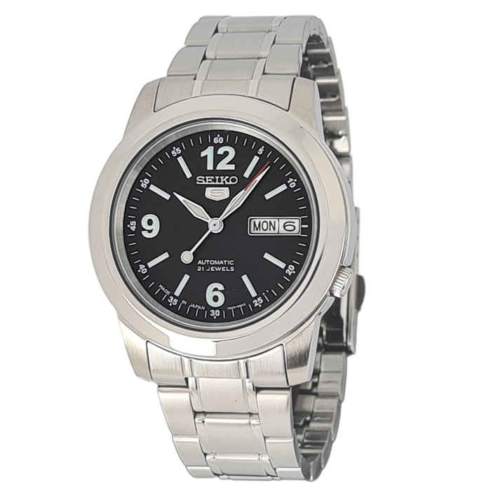 Seiko 5 Automatic Men Black Dial Stainless Steel Band Watch - SNKe63J1