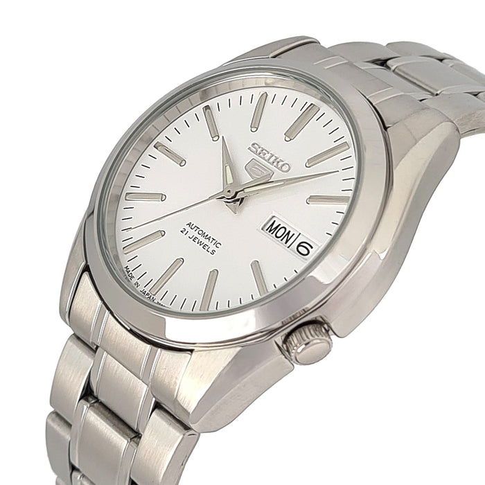 Seiko 5 Men White Dial Stainless Steel Automatic Watch - SNKl41J1