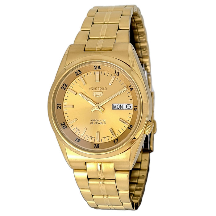 Seiko 5 Men's Gold Dial Stainless Steel Automatic Watch - Snk574J1