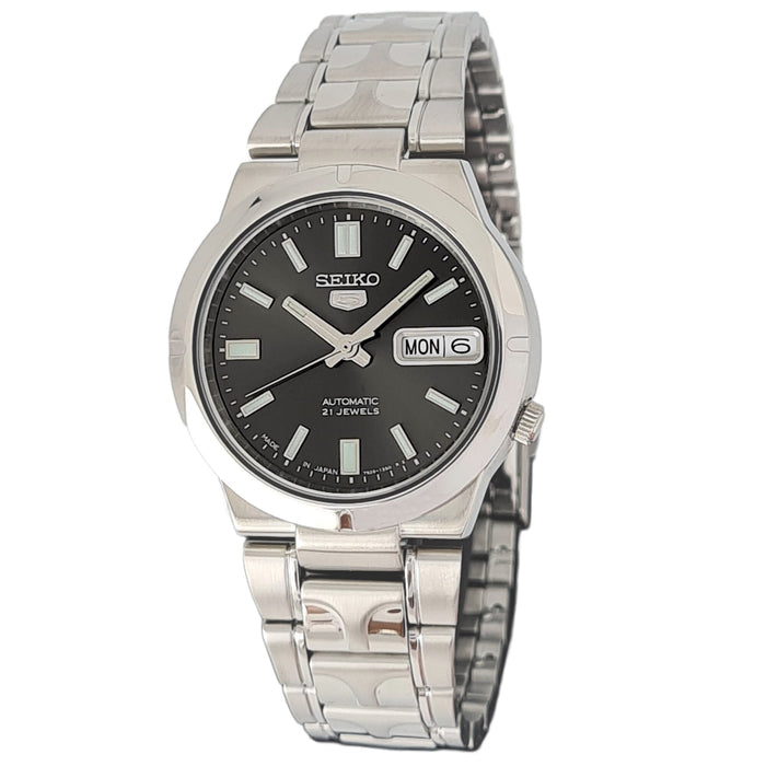 Seiko automatic 21 Jewels Calendar  black dial Stainless steel watch  SNK467J