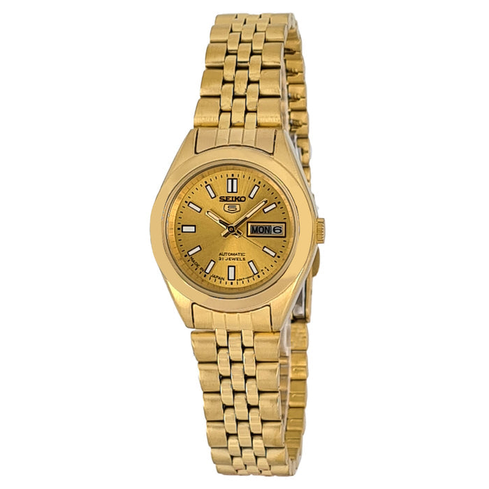 Seiko automatic 21 Jewels Calendar golden Stainless steel ladies watch  SYMF82J