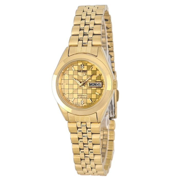 Seiko automatic 21 Jewels Calendar golden Stainless steel ladies watch  SYMG16J