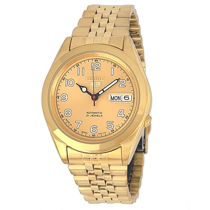 Seiko automatic 21 Jewels Calendar  golden Stainless steel watch  SNKC22J