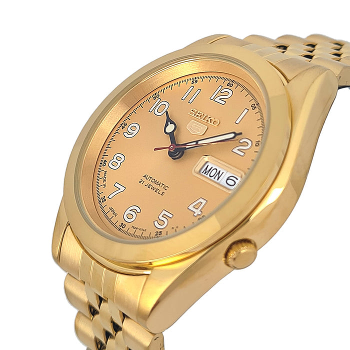Seiko automatic 21 Jewels Calendar  golden Stainless steel watch  SNKC22J