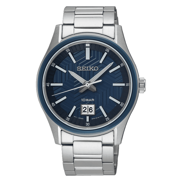 Seiko blue dial stainless steel Quartz watch for men SUR559P