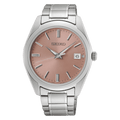 Seiko Men's Analog Quartz Watch with Stainless Steel Strap SUR523P1, Pink Dial, bracelet
