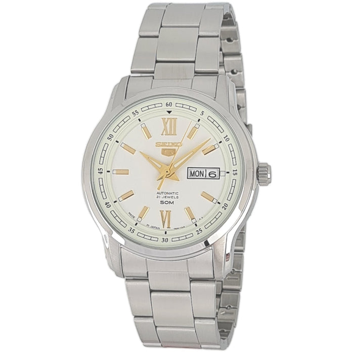 SEIKO Mens Automatic Watch, Analog Display and Stainless Steel Strap SNKP15J1
