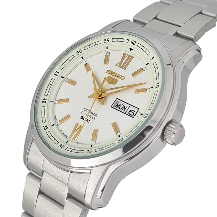 SEIKO Mens Automatic Watch, Analog Display and Stainless Steel Strap SNKP15J1