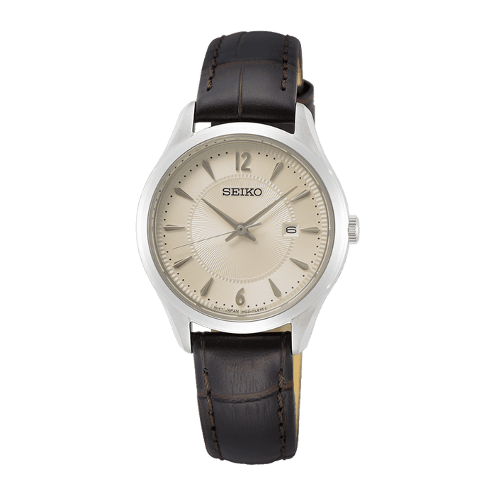 Seiko Noble Quartz Silver Dial Ladies Watch SUR427