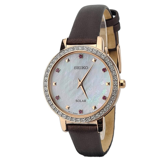 Seiko Solar Leather Strap Watch for Women SUP450P