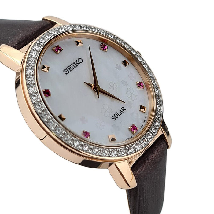 Seiko Solar Leather Strap Watch for Women SUP450P