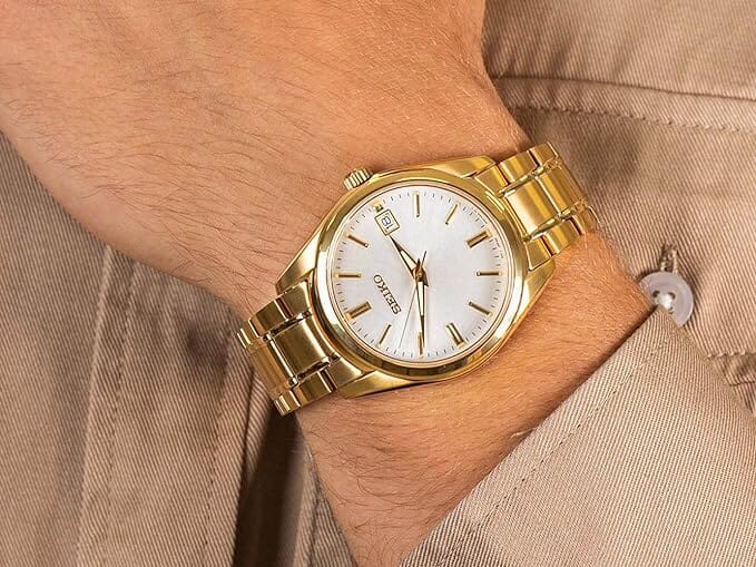 Seiko White dial stainless steel watch for men SUR314P