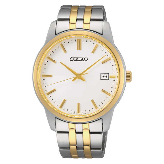 Seiko White dial stainless steel watch for men SUR402P