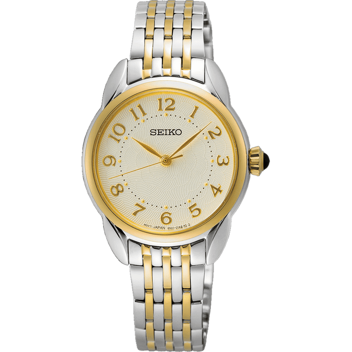 Seiko white dial stainless steel watch for women SUR562P