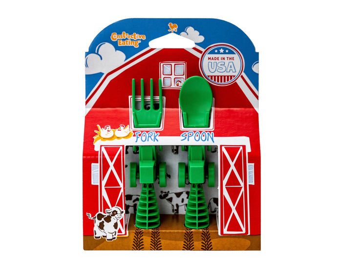 Set of 2 Tractor Utensils - Green