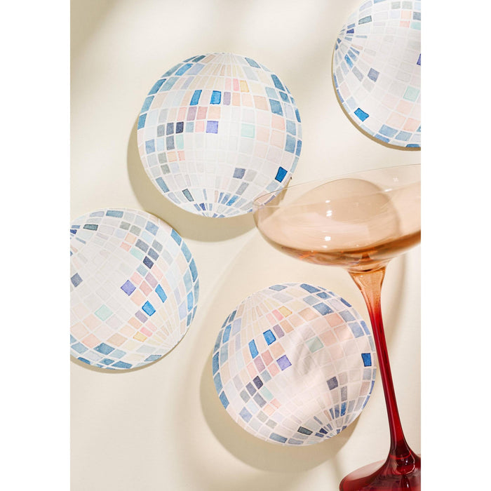 Set of 4 Mirror Ball Disco Coasters | Reusable Absorbent Retro Drink Coasters