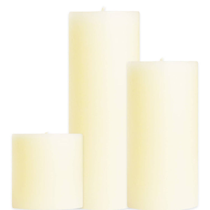Shell White Unscented Pillar Candles - 3x3"