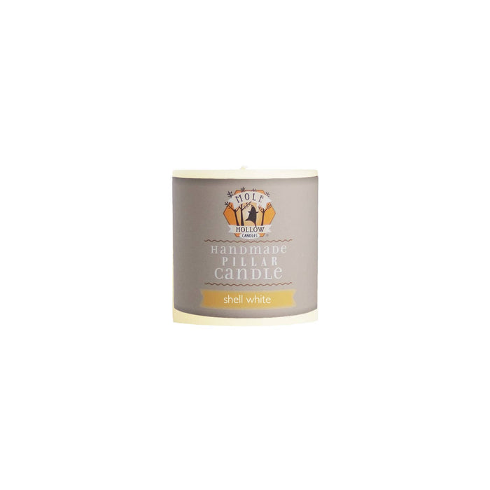 Shell White Unscented Pillar Candles - 3x3"