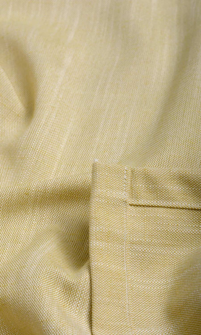 Plain Linen Texture Fabric By the Metre for Curtains & Drapes (Yellow)