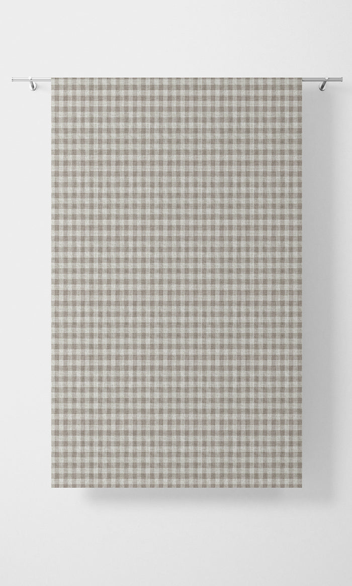 Check Patterned Home Textile Fabric Material By the Metre (Grey/ White)