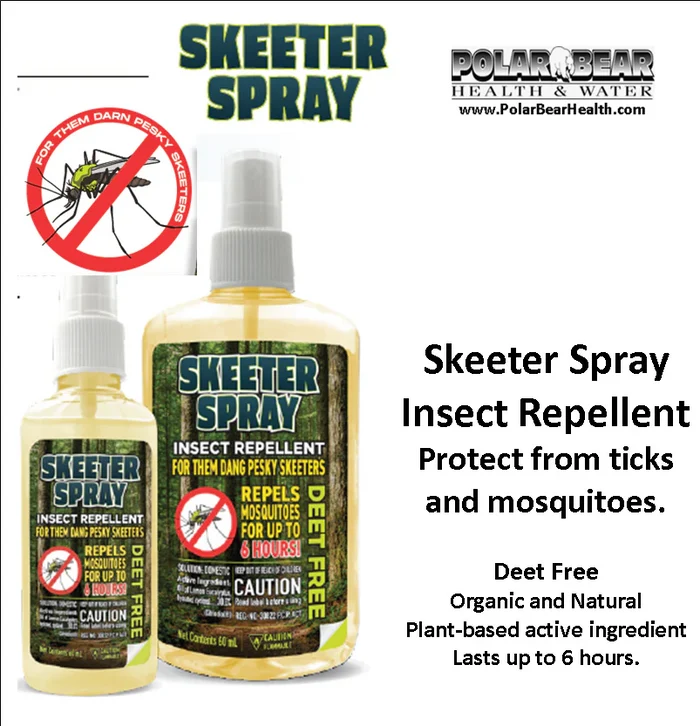 Skeeter Spray Insect Repellent Deet-Free Mosquito Tick Protection Travel Size 60ml