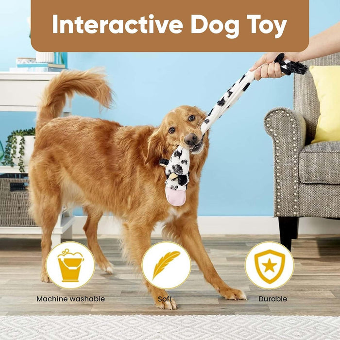 Skinneeez Crinklers Cow Squeaky Dog Toy 23” Stuffingless, Crinkle & Squeak, Safe & Washable Dog Fun!