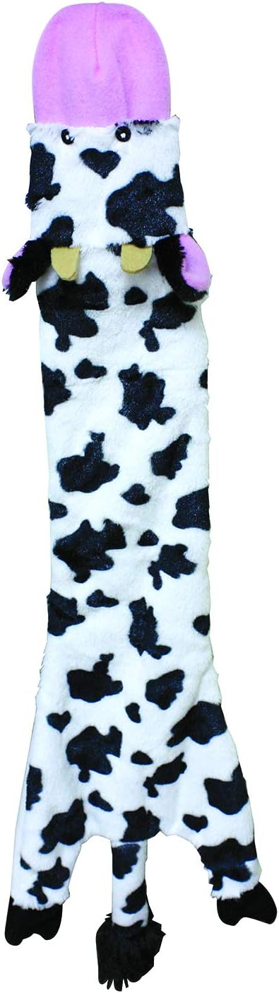 Skinneeez Crinklers Cow Squeaky Dog Toy 23” Stuffingless, Crinkle & Squeak, Safe & Washable Dog Fun!